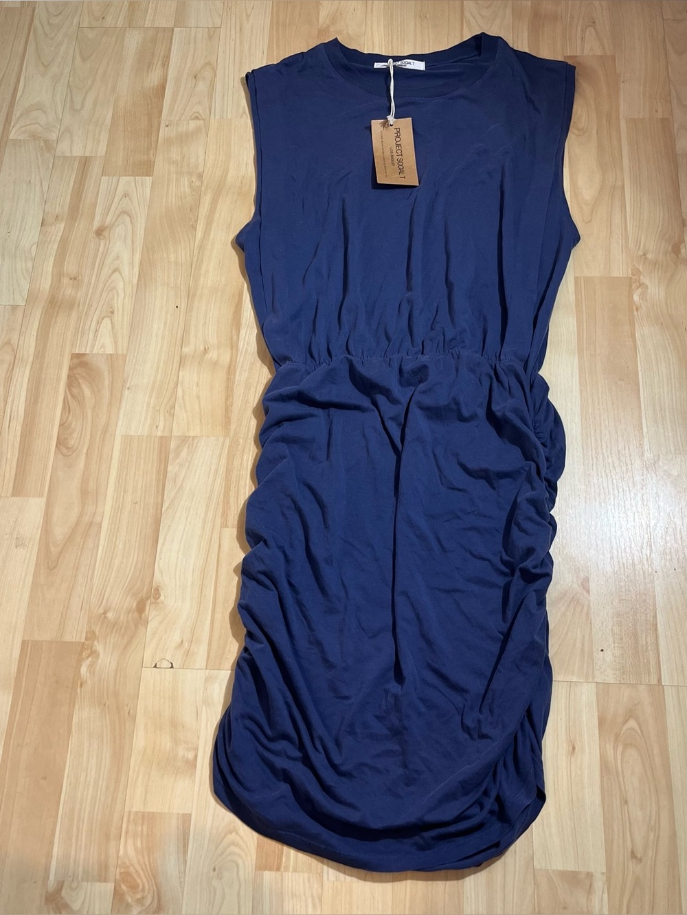 Project Social T sleeveless side-ruched dress in Navy New With Tags Size Medium